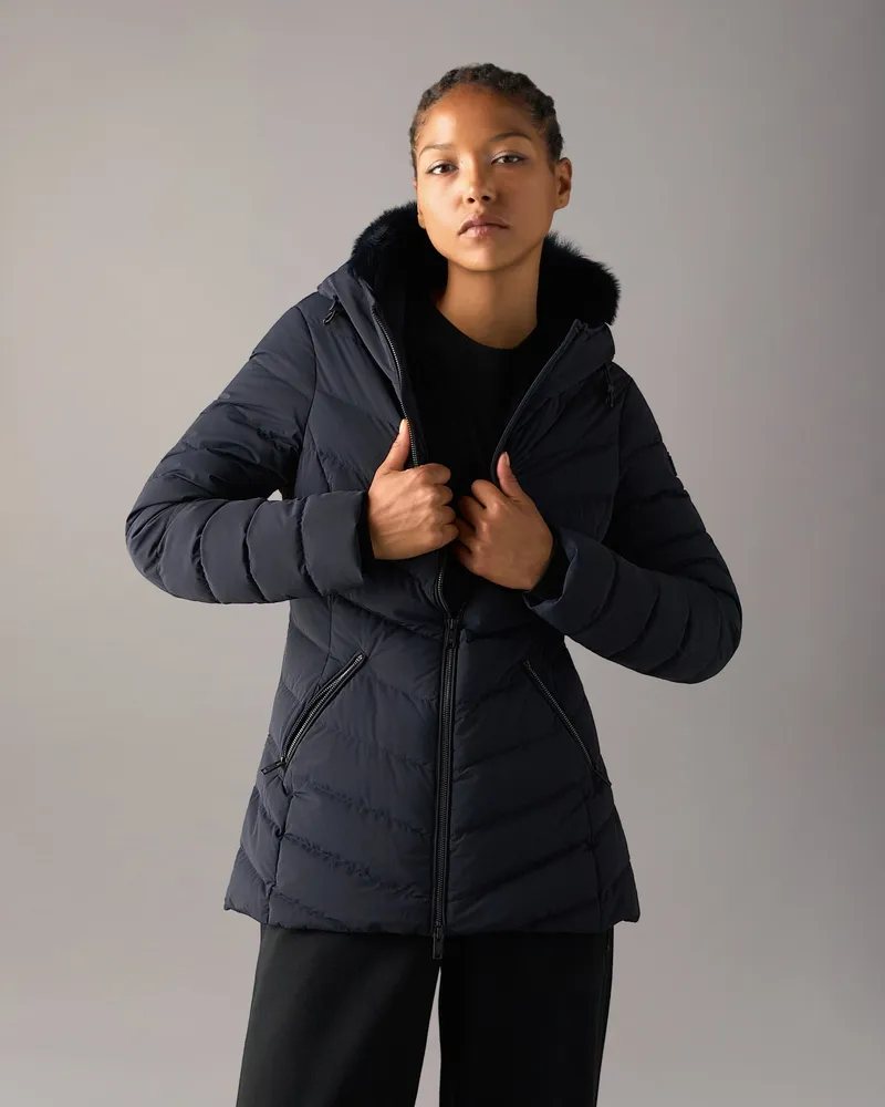 Moose Knuckles Roselawn Daunenjacke Für Damen Marineblau