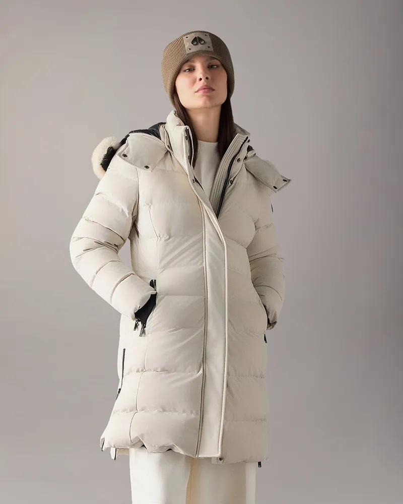 Moose Knuckles Watershed Daunenparka Für Damen Alabaster