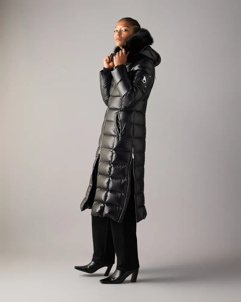 Moose Knuckles Celestia Langer Daunenparka Für Damen Schwarz