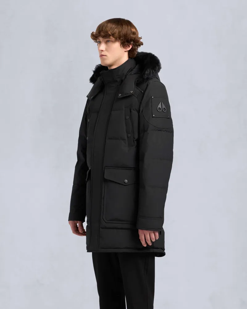 Moose Knuckles ONYX BIG RIDGE PARKA-Schwarz / Schwarzes Shearling Schwarz