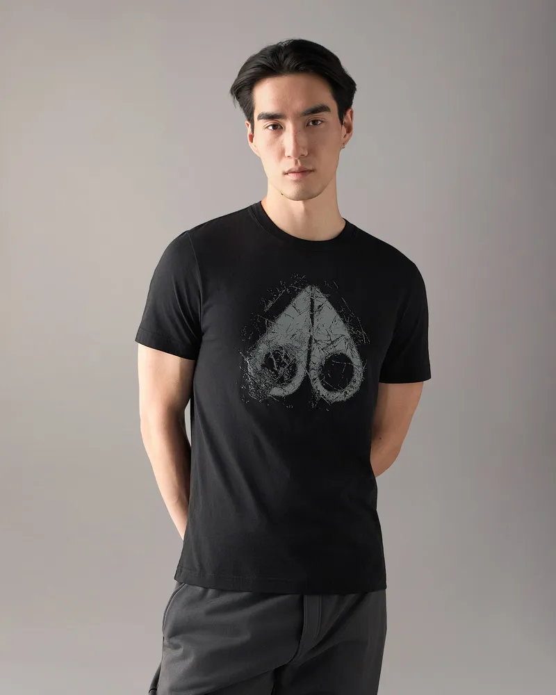 Moose Knuckles Icebreak Logo T - Shirt Schwarz
