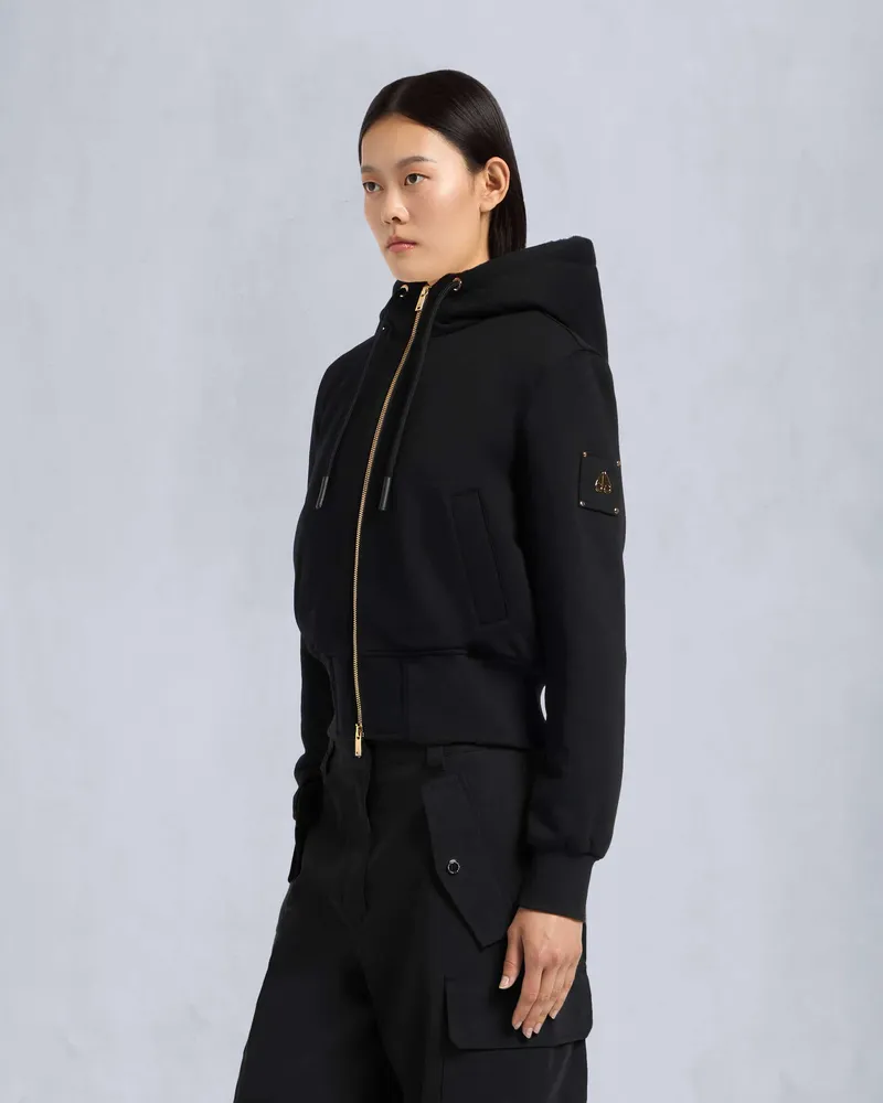 Moose Knuckles GOLD SERIES CELESTINE BUNNY HOODIE-Schwarz / Schwarz Schwarz