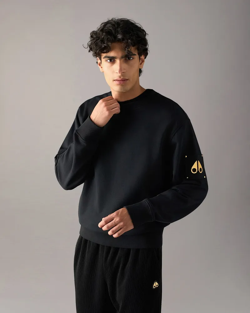 Moose Knuckles Gold Series Hartsfield Sweatshirt Mit Rundhalsausschnitt Schwarz