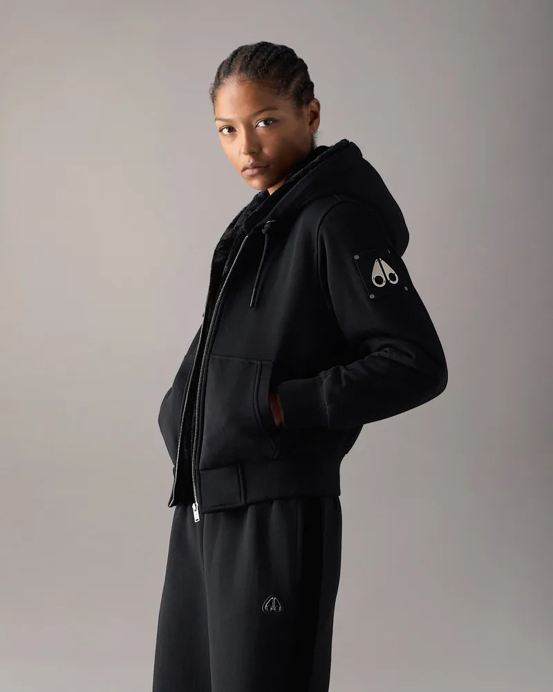 Moose Knuckles Classic Bunny Hoodie Für Damen Schwarz