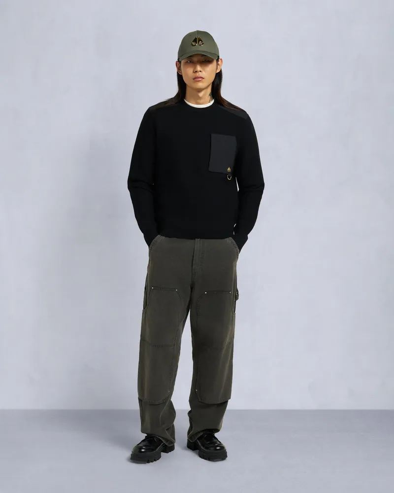 Moose Knuckles Gold Series Elowan Pullover Mit Rundhalsausschnitt Schwarz
