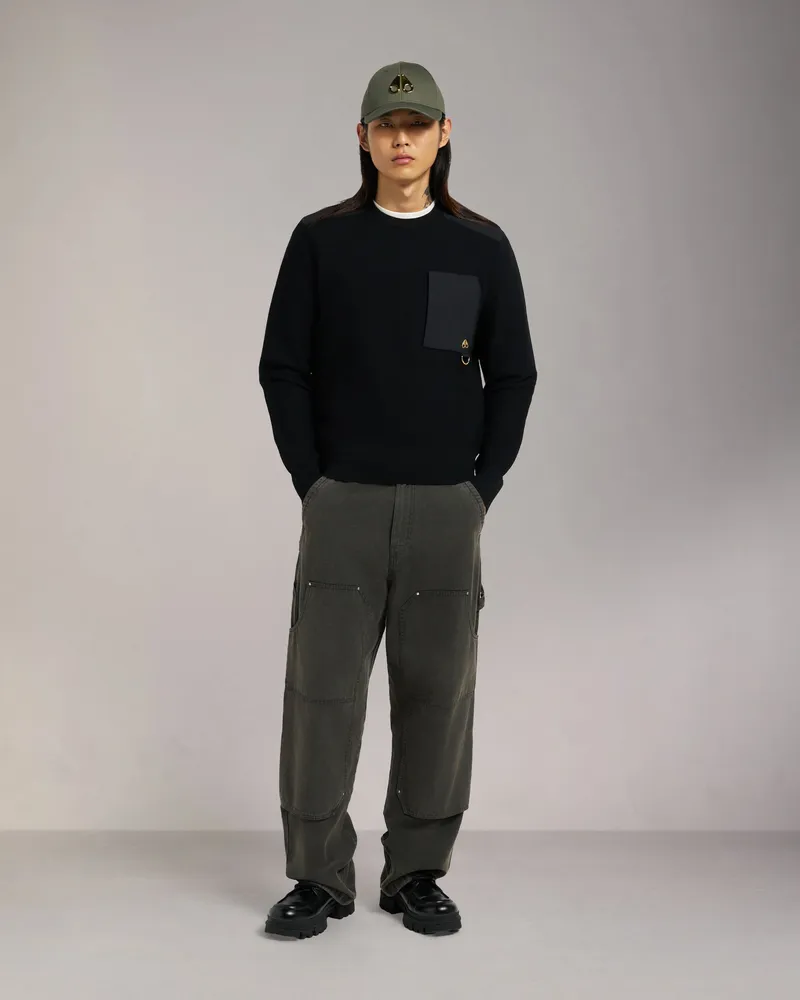 Moose Knuckles Gold Series Elowan Pullover Mit Rundhalsausschnitt - Farbe: Schwarz - Für Herren Schwarz