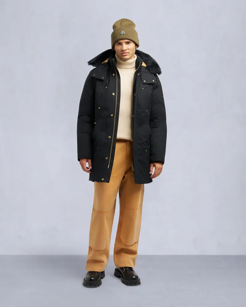 Moose Knuckles Gold Series Stirling Parka Mit Shearling - Besatz Schwarz