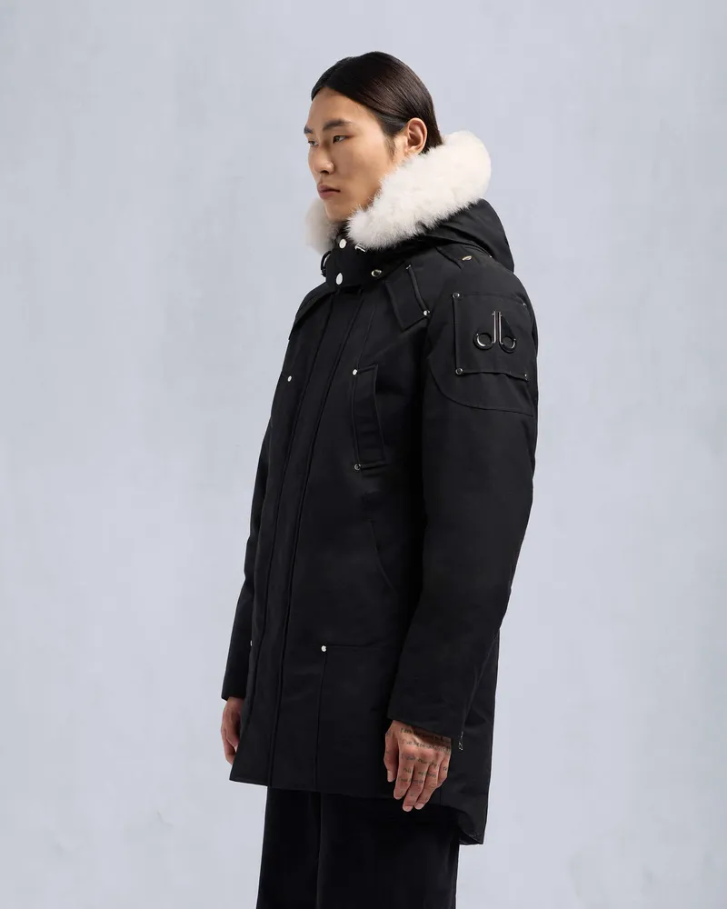 Moose Knuckles ORIGINAL PARKA MIT PELZ-Schwarz / Naturfarbener Fuchspelz