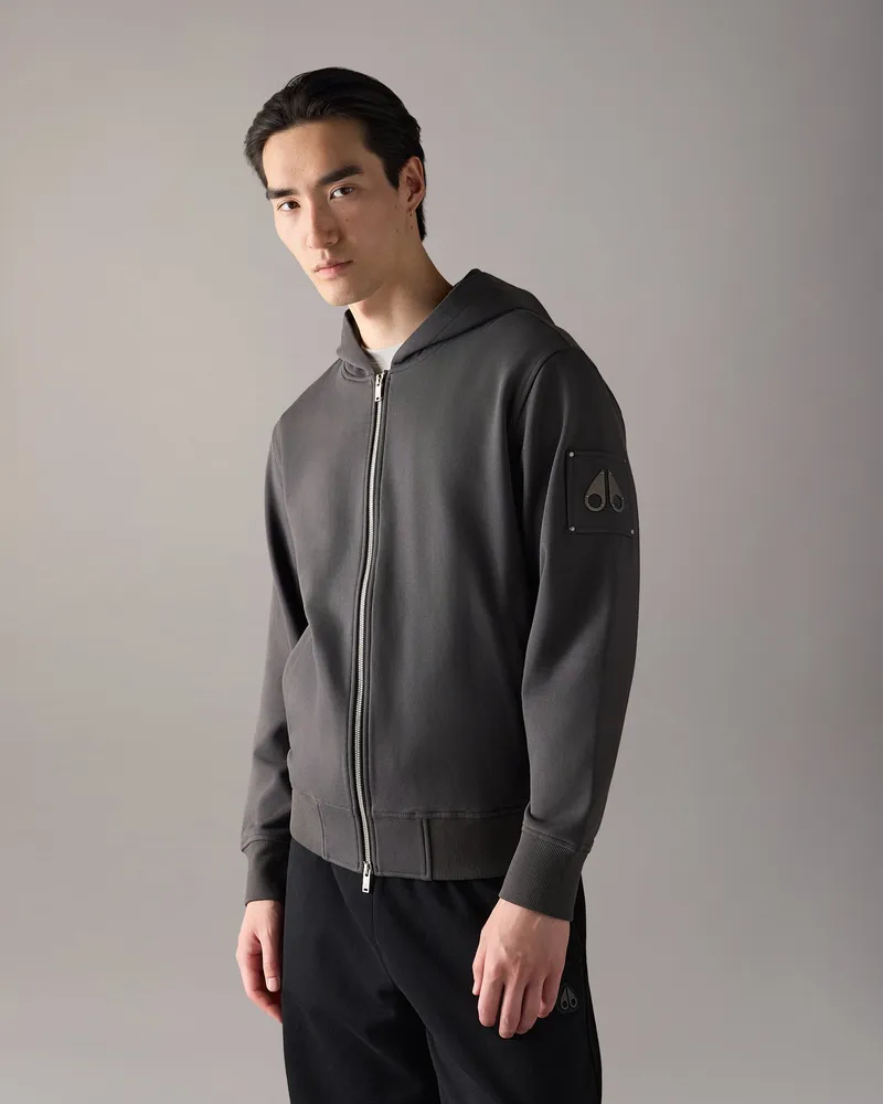Moose Knuckles Hartsfield Hoodie Mit Reißverschluss Zement
