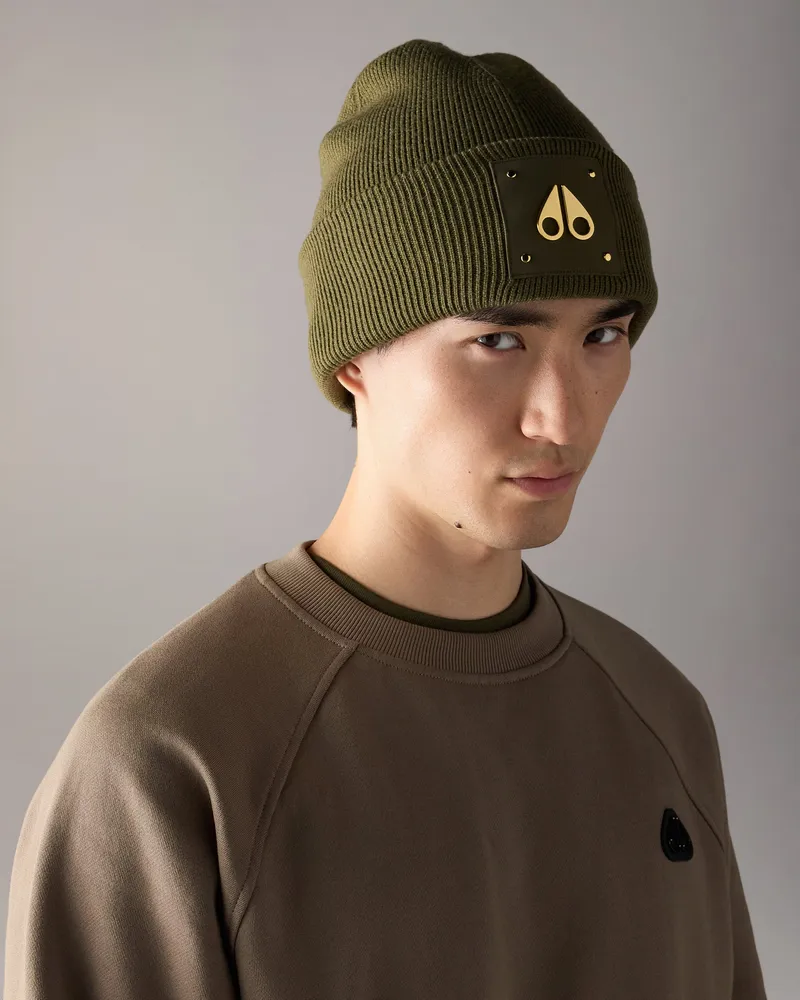 Moose Knuckles Gold Series Logo Icon Mütze Aus Wolle Gold