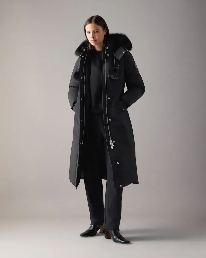 Moose Knuckles Original Stirling Langer Daunenparka - Farbe: Schwarz - Für Damen Schwarz