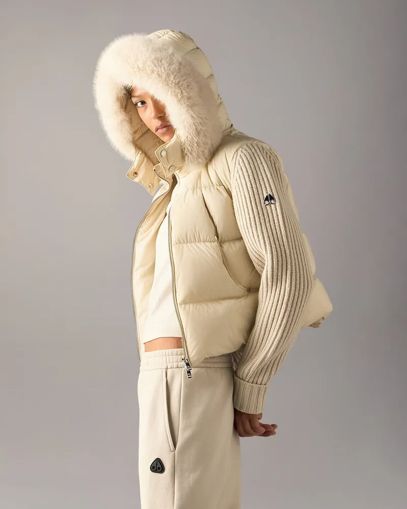 Moose Knuckles Everest Hybrid - Daunenjacke Für Damen Alabaster