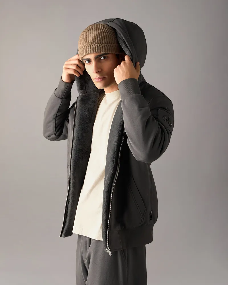 Moose Knuckles Classic Bunny Hoodie Zement