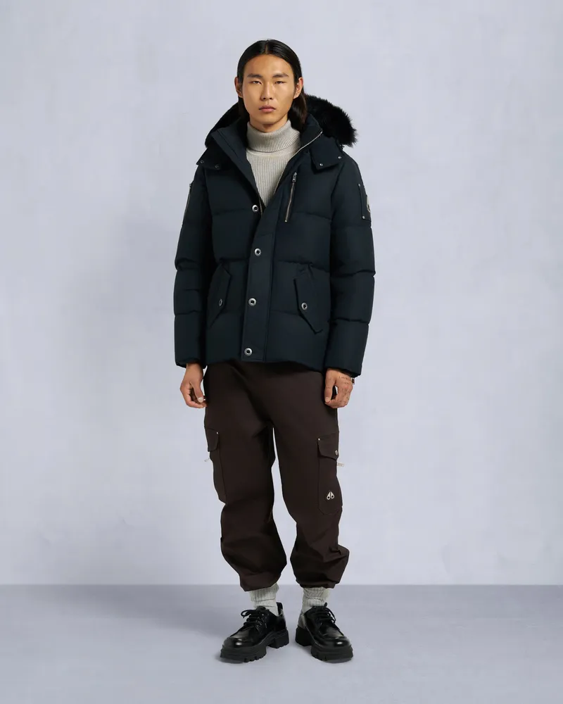 Moose Knuckles Original 3q Jacke Mit Shearling - Besatz Marineblau
