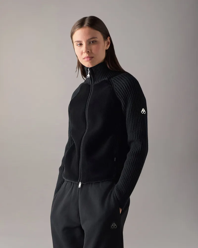 Moose Knuckles Junction Hybrid-pullover Mit Reißverschluss - Farbe: Schwarz - Für Damen Schwarz