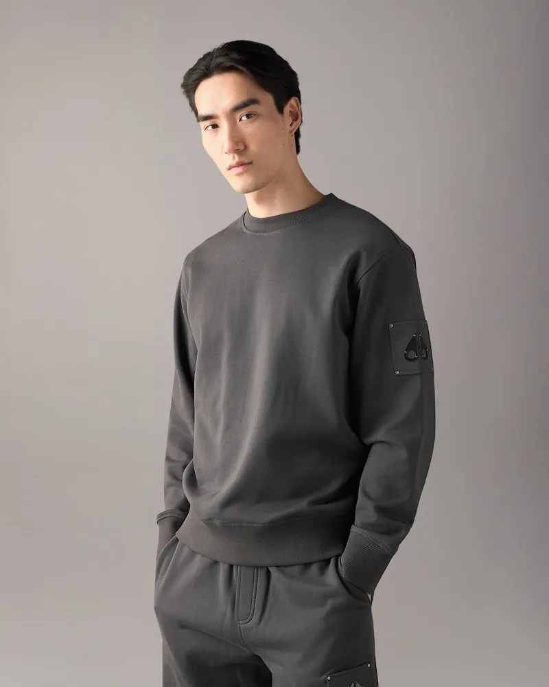Moose Knuckles Hartsfield Sweatshirt Mit Rundhalsausschnitt Zement