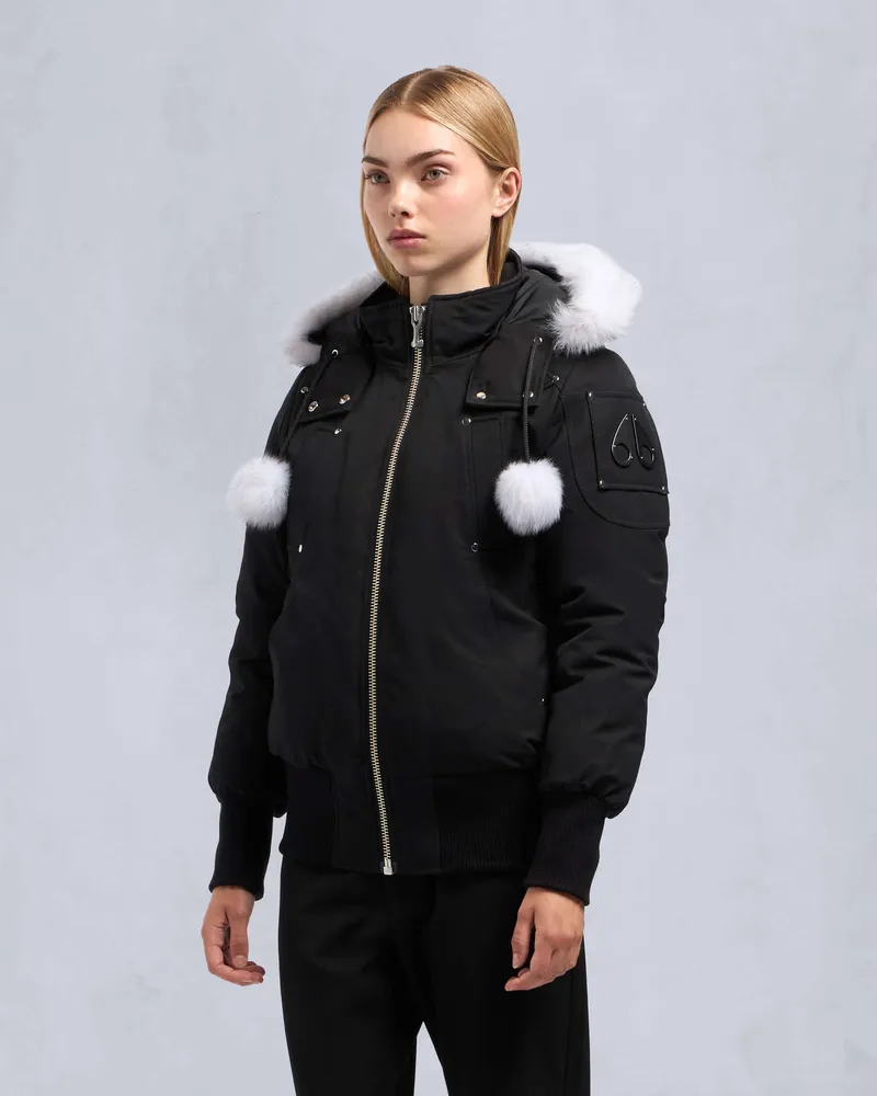 Moose Knuckles ORIGINAL DEBBIE BOMBERJACKE AUS SHEARLING-Schwarz / Naturfarbenes Shearling Schwarz