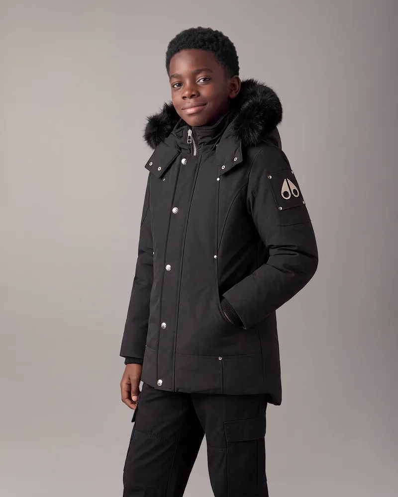 Moose Knuckles Original Kinder - Daunenparka Mit Kapuze Schwarz