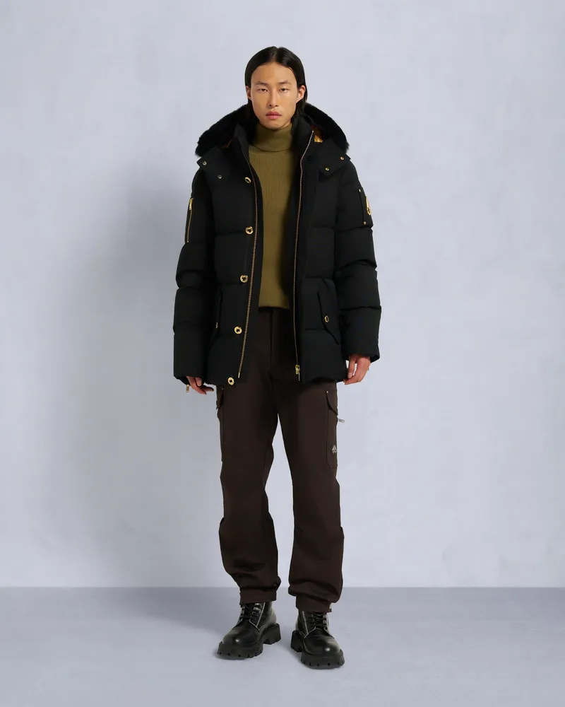 Moose Knuckles Original 3q Jacke Mit Shearling - Besatz Gold Series Schwarz