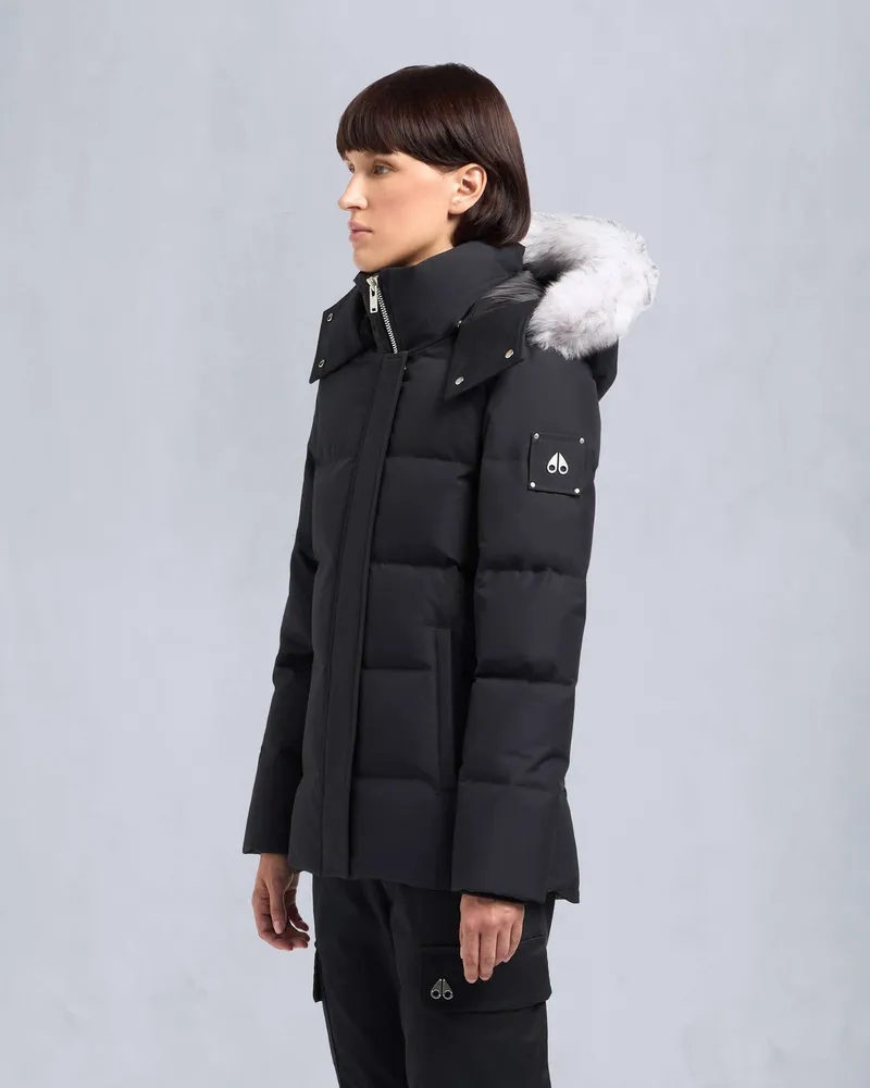 Moose Knuckles CLOUD 3Q BOMBERJACKE MIT SHEARLING-Schwarz / Naturfarbenes Shearling Schwarz
