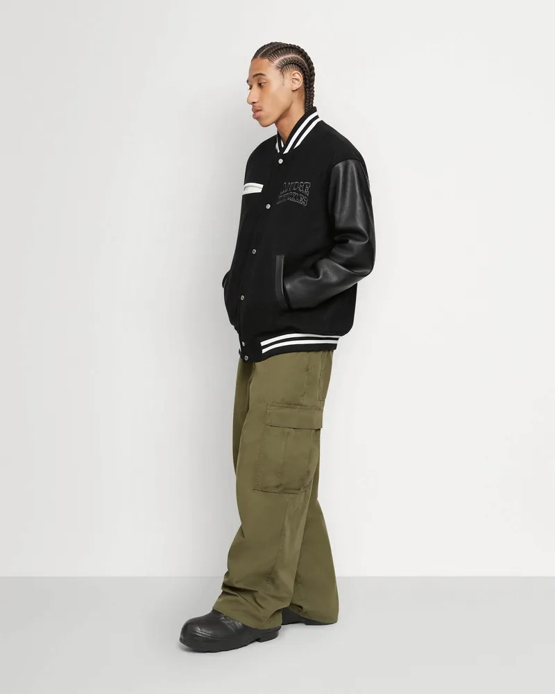 Moose Knuckles MOOSE VARSITY BOMBERJACKE-Schwarz / Glänzend Schwarz Schwarz