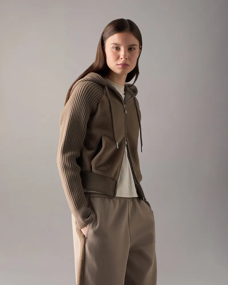 Moose Knuckles Junction Hybrid - Hoodie Für Damen Aschgrau