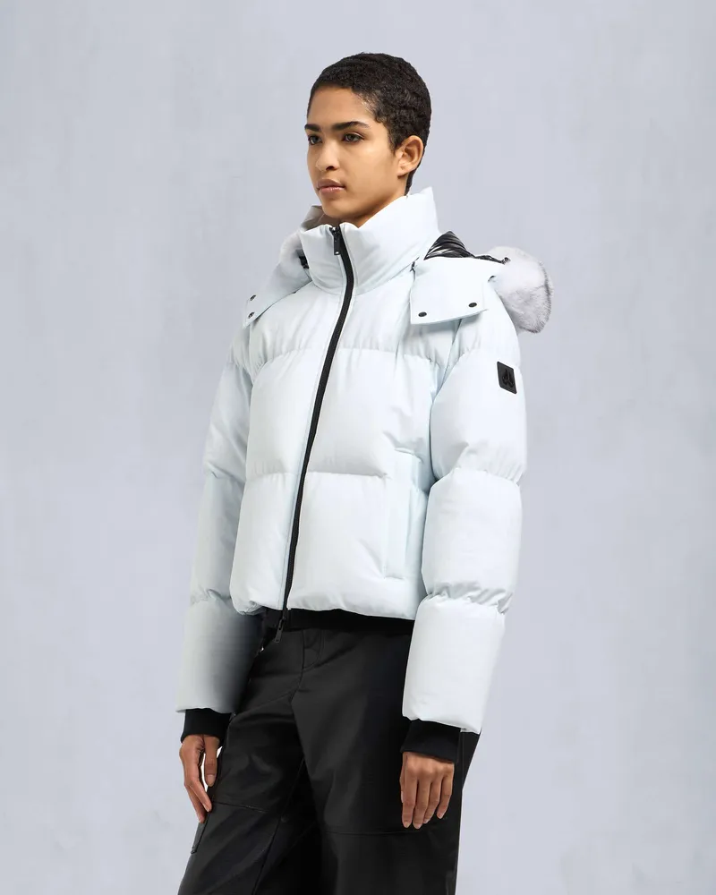 Moose Knuckles MISTI DAUNENJACKE MIT SHEARLING-Sauerstoff / natürliches Schaffell Sauerstoff