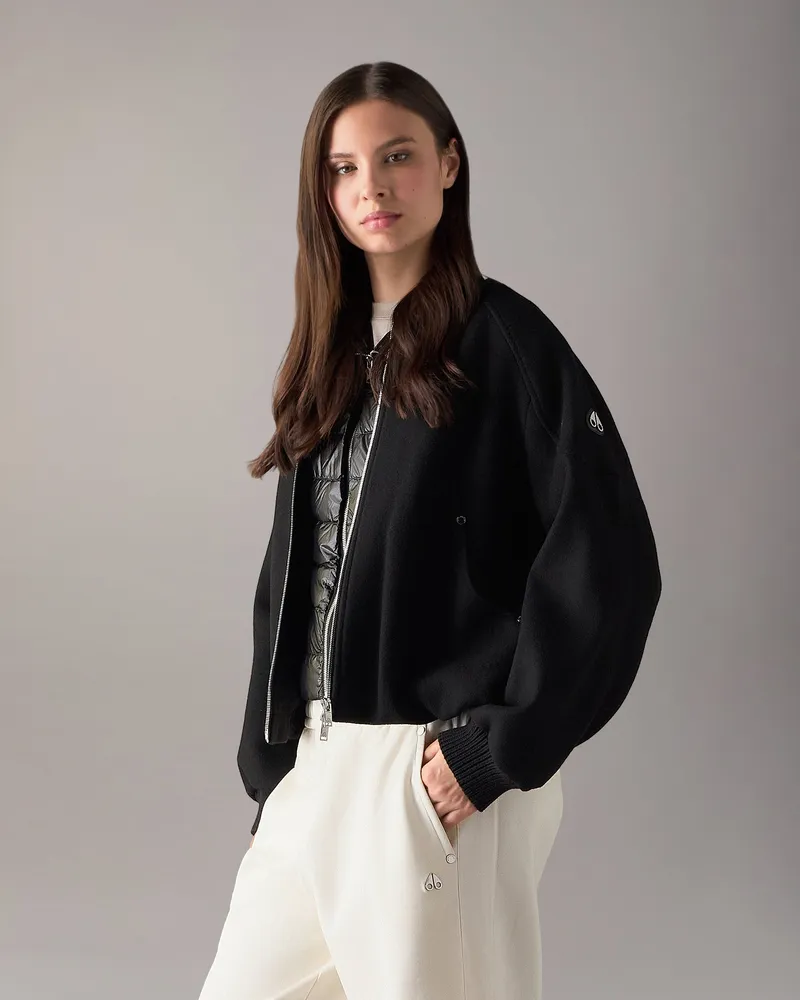 Moose Knuckles Grid 3 - In - 1 Bomberjacke Aus Wolle Für Damen Schwarz