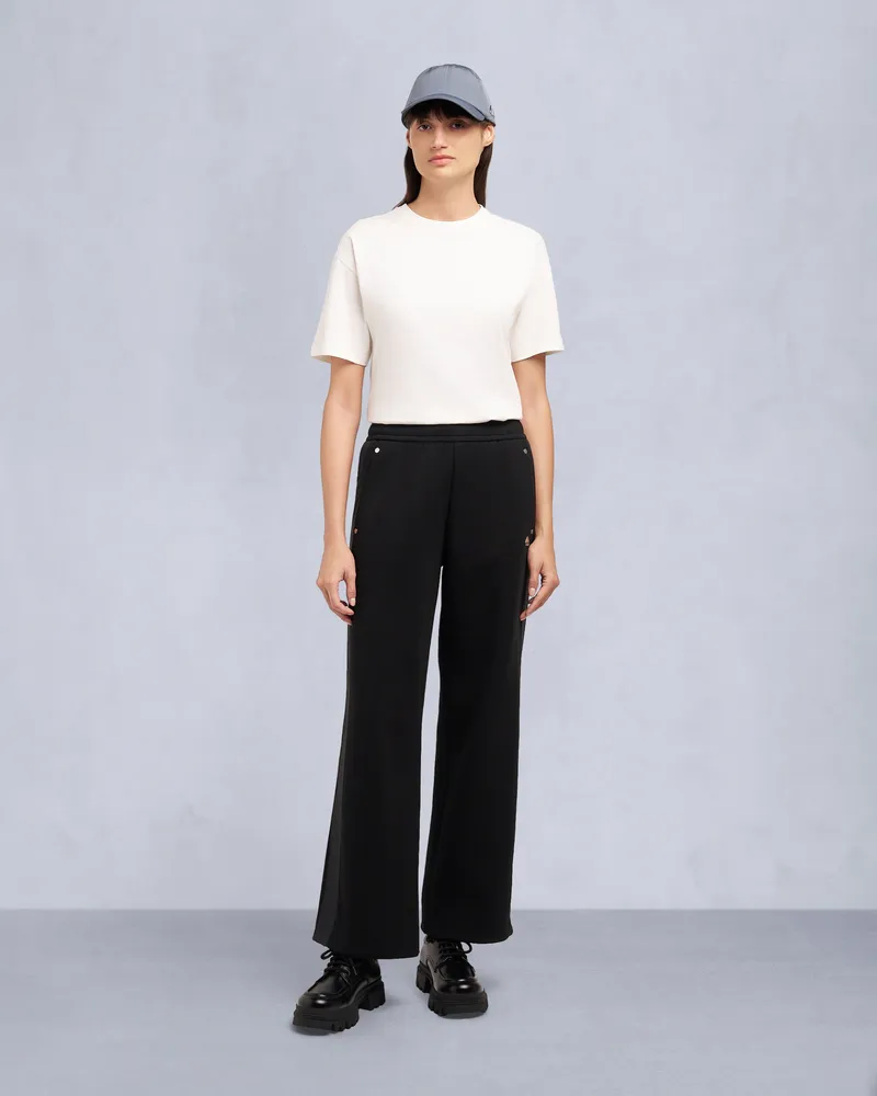 Moose Knuckles Mix Media Hose Mit Weitem Bein Für Damen Schwarz