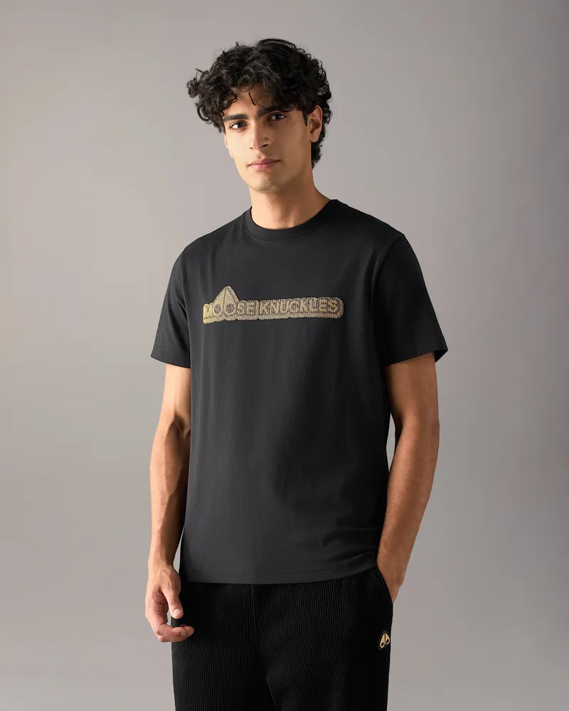Moose Knuckles Gold Series Preston Logo T - Shirt Schwarz