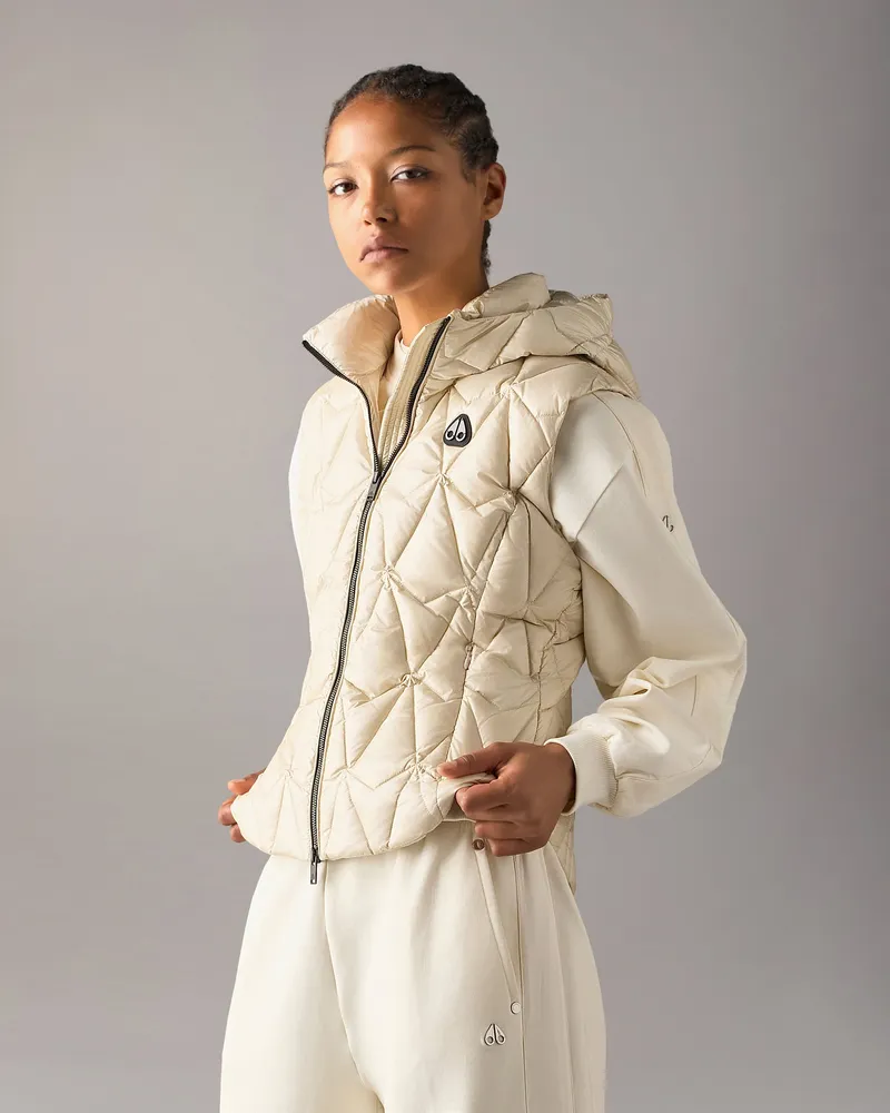 Moose Knuckles Iceberg Quilt Daunenweste Für Damen Alabaster