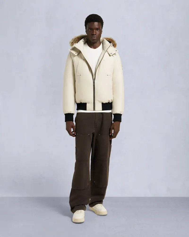 Moose Knuckles Original Ballistic Bomberjacke Mit Shearling - Besatz Alabaster