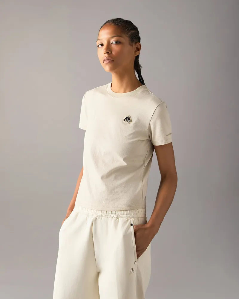 Moose Knuckles Crescent T - Shirt Für Damen Alabaster