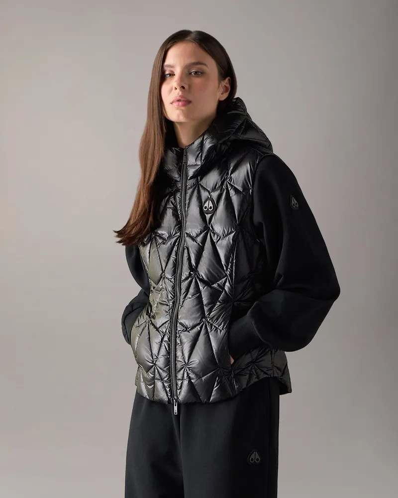 Moose Knuckles Iceberg Quilt Daunenweste Für Damen Schwarz