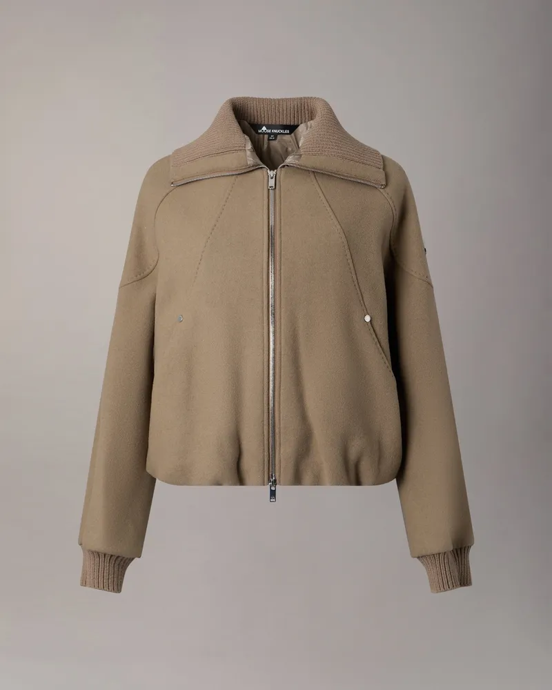 Moose Knuckles Grid 3 - In - 1 Bomberjacke Aus Wolle Für Damen Aschgrau