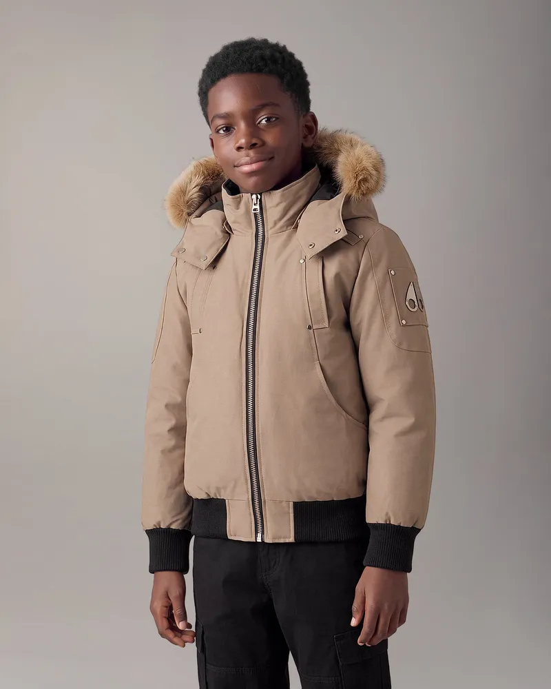 Moose Knuckles Original Daunen - Bomberjacke Für Kinder Aschbronze