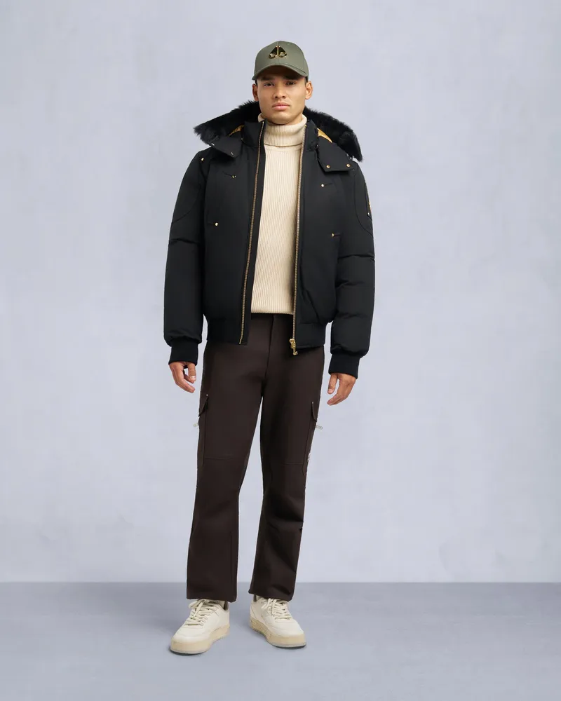 Moose Knuckles Gold Series Original Ballistic Bomberjacke Mit Shearling - Besatz Schwarz