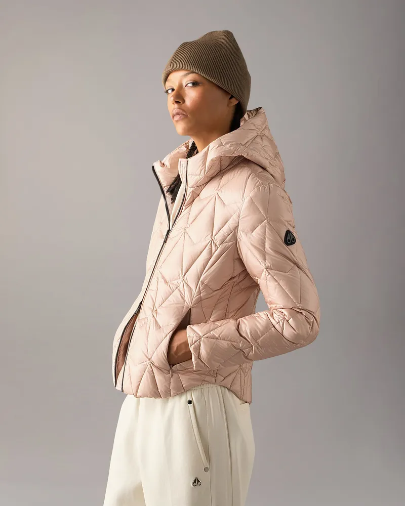 Moose Knuckles Leichte Iceberg Quilt Daunenjacke Für Damen Rosenholz