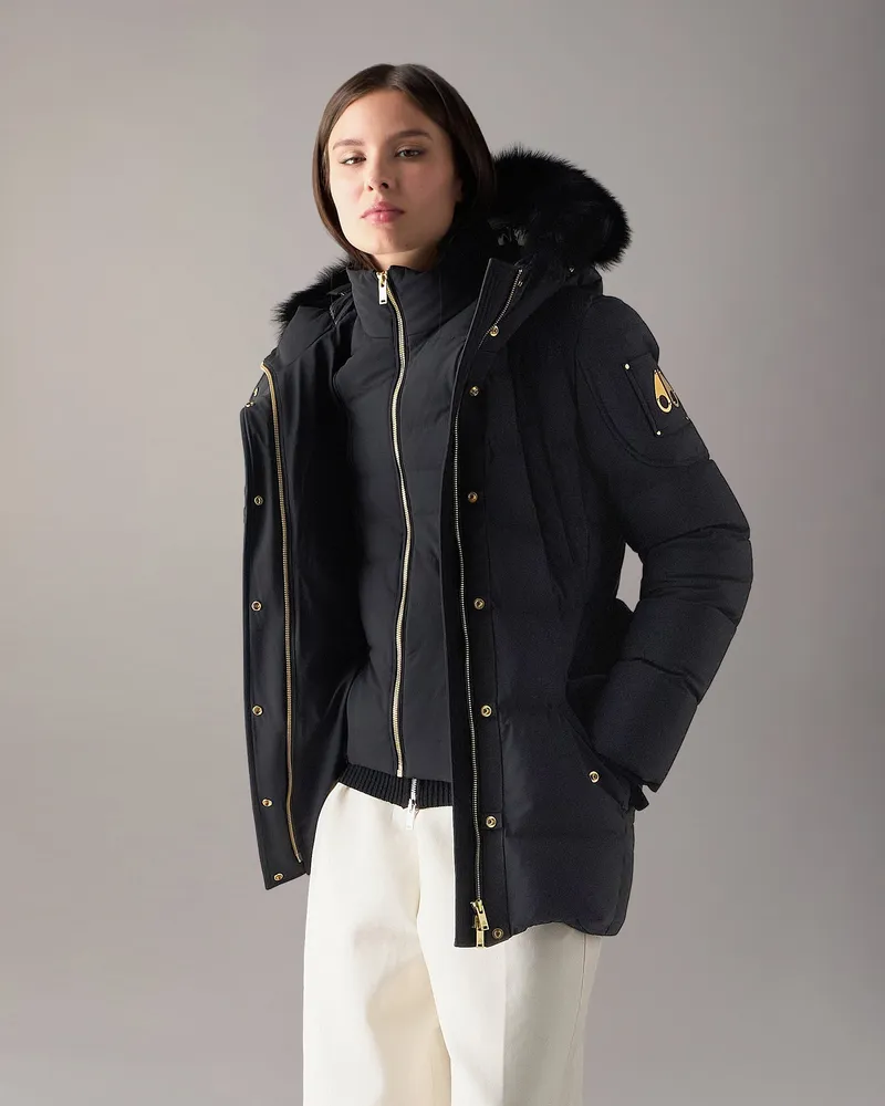 Moose Knuckles Gilded 3q Daunenjacke Für Damen Schwarz