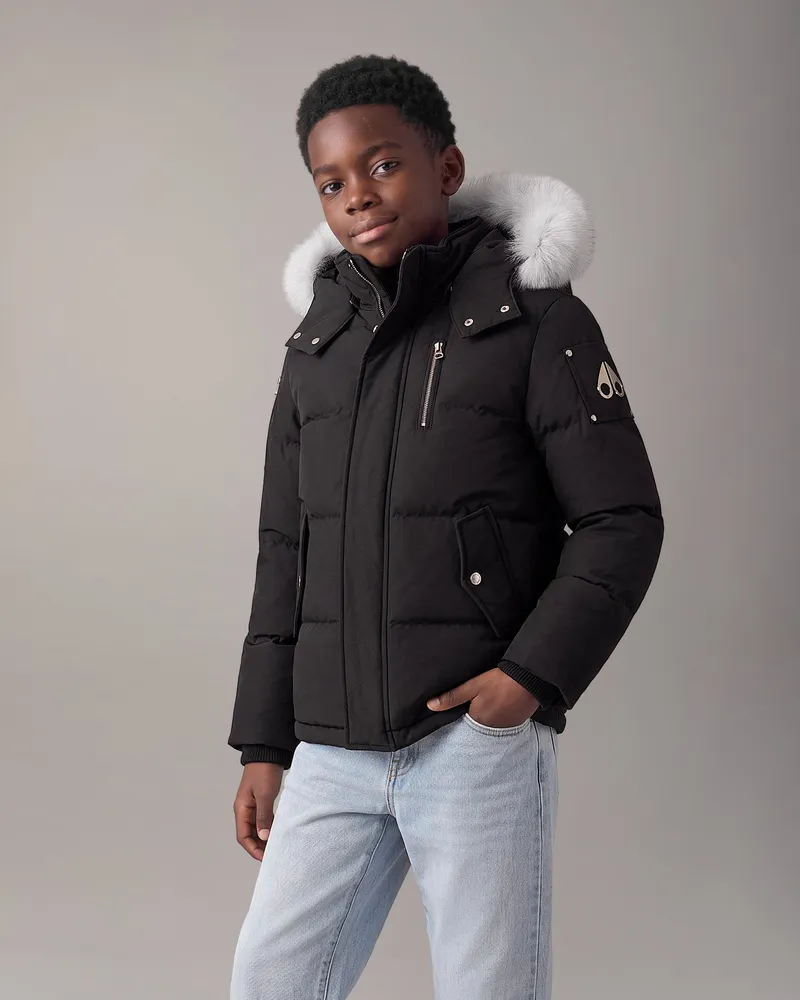 Moose Knuckles Original 3q Daunenjacke Für Kinder - Schwarz Natur