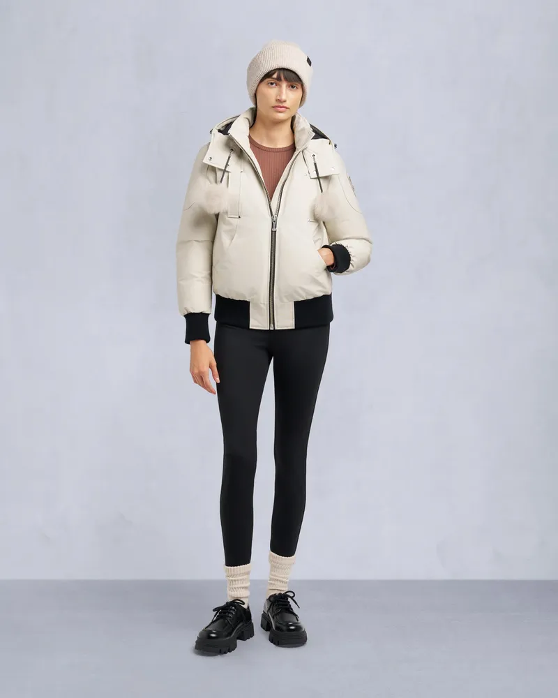 Moose Knuckles Original Debbie Bomberjacke Mit Shearling - Besatz Für Damen Alabaster