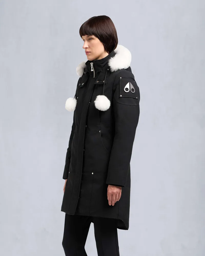 Moose Knuckles ORIGINAL STIRLING PARKA SHEARLING-Schwarz / Naturfarbenes Shearling Schwarz