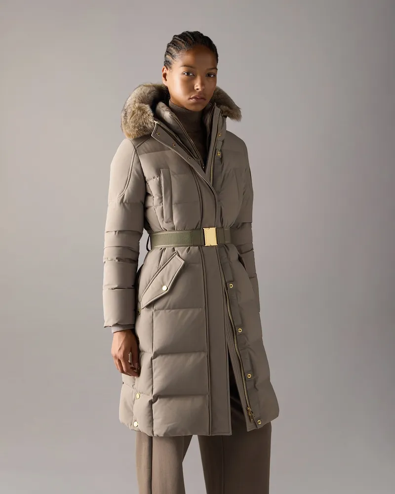 Moose Knuckles Gilded Langer Daunenparka Für Damen Aschbronze