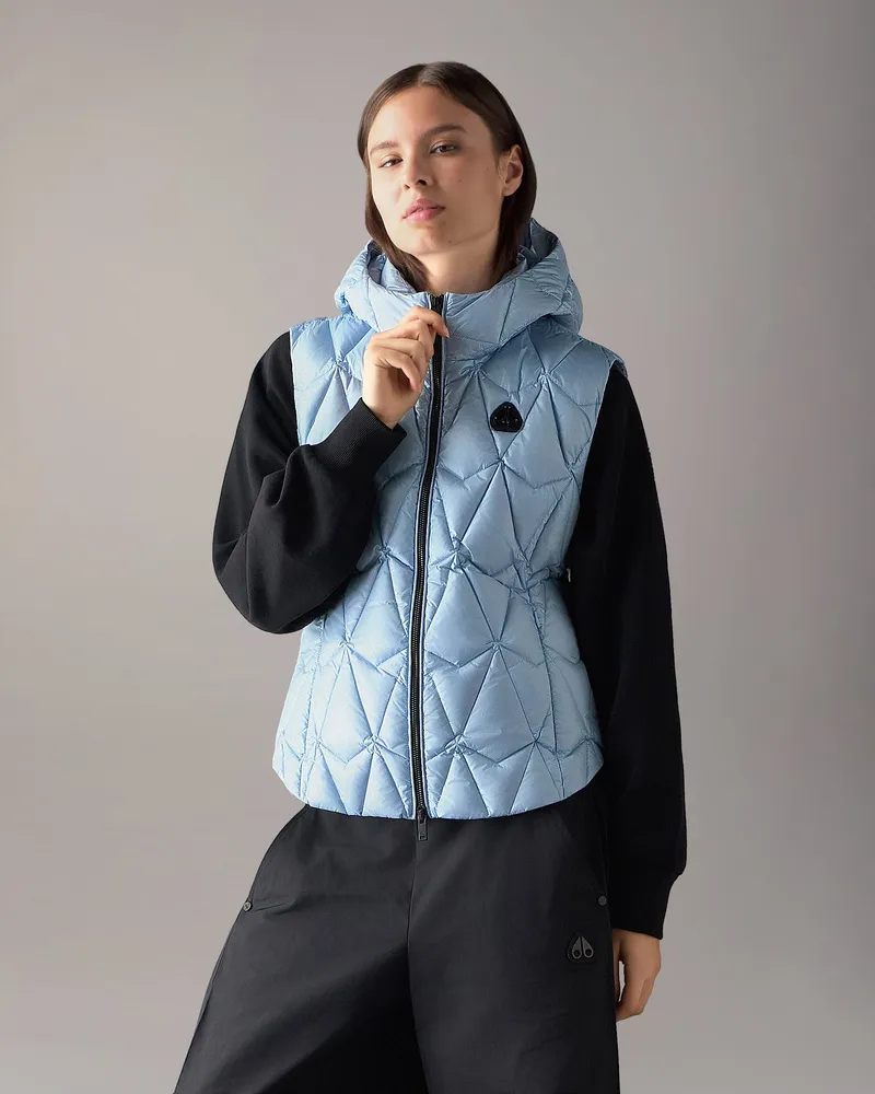 Moose Knuckles Iceberg Quilt Daunenweste Für Damen Eisblau