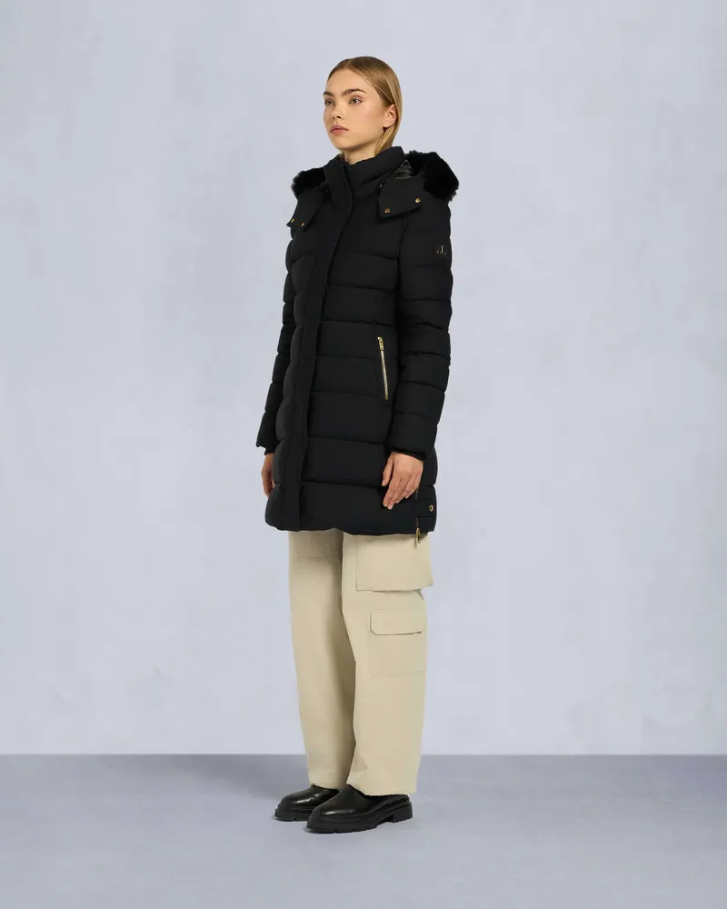 Moose Knuckles GOLD SERIES WATERSHED PARKA MIT SHEARLING-Schwarz / Schwarzes Shearling Schwarz