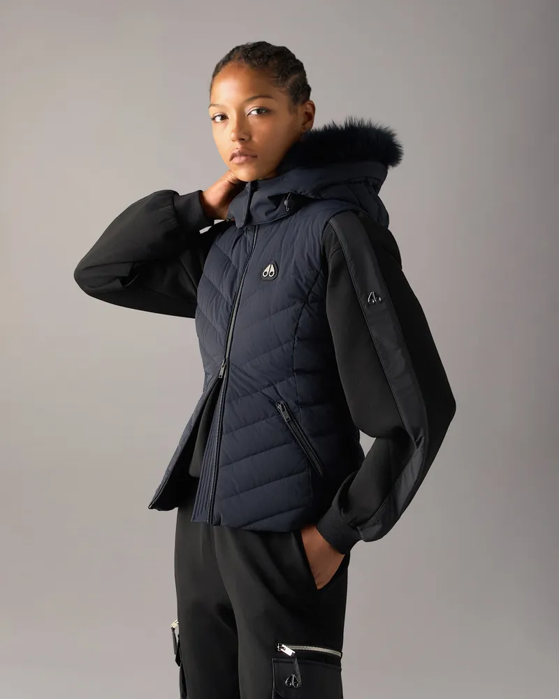 Moose Knuckles Elora Daunenweste Für Damen Marineblau