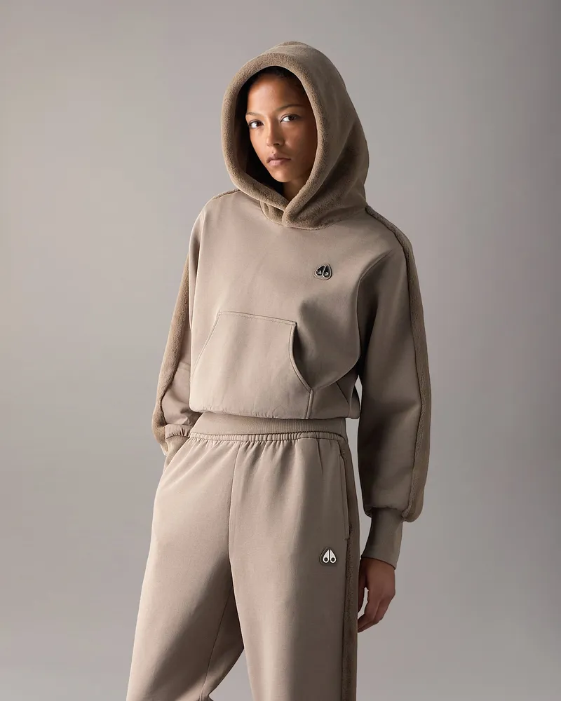 Moose Knuckles Mixed - Media Bunny Hoodie Für Damen Aschgrau
