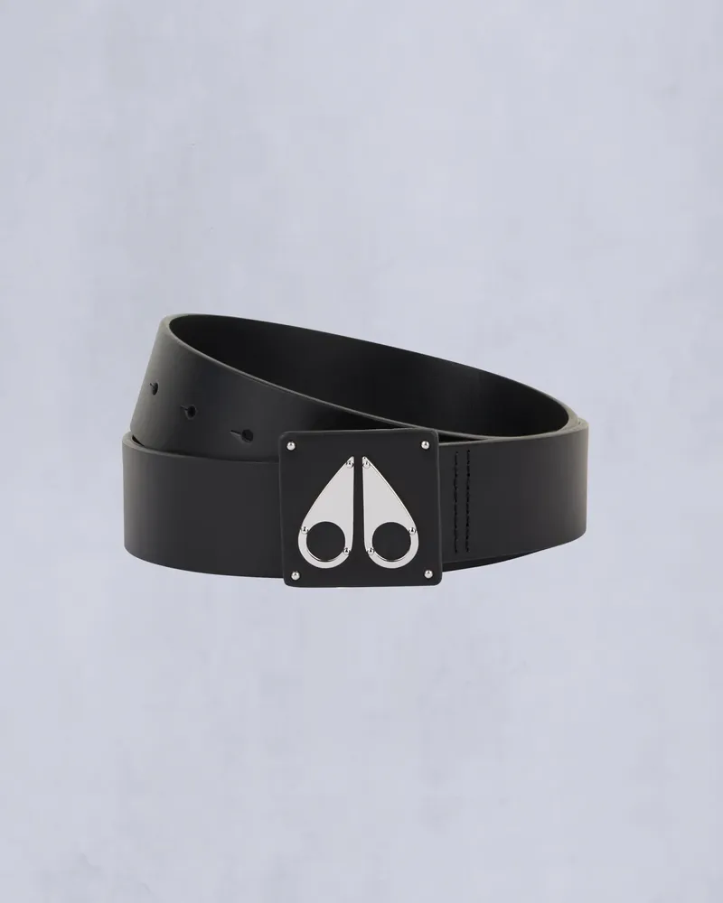 Moose Knuckles Gürtel Mit Großem Logo Silber
