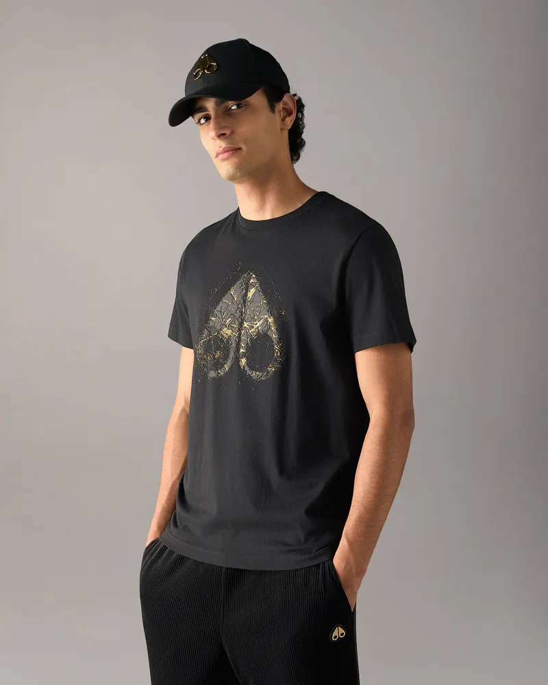 Moose Knuckles Gold Series Icebreak Logo T - Shirt Schwarz