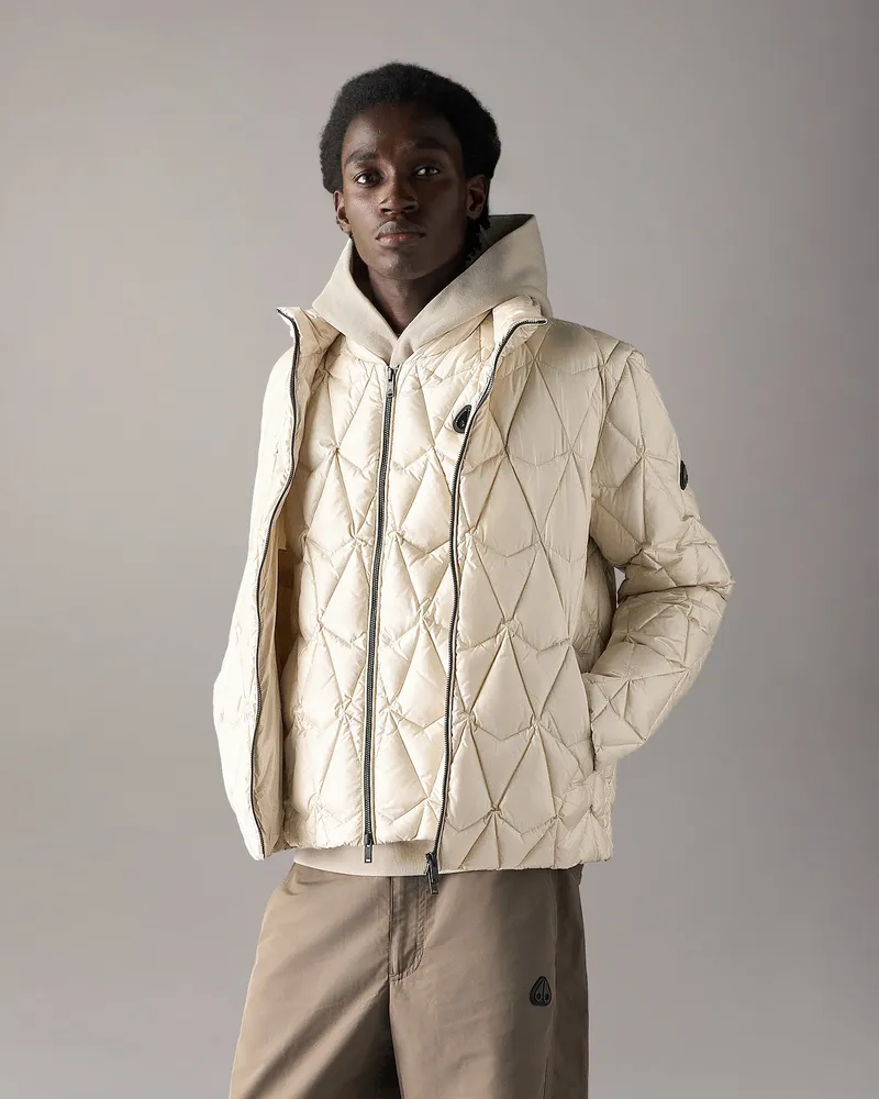 Moose Knuckles Leichte Iceberg Quilt Daunenjacke Alabaster